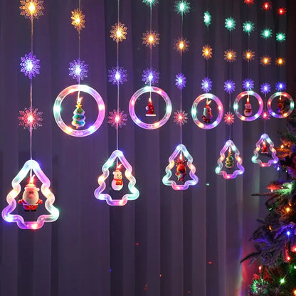 Starry Splendor: Festive Christmas Curtain Lights