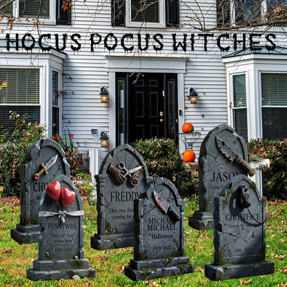 Halloween Tombstone Yard Signs Decor (6pcs)