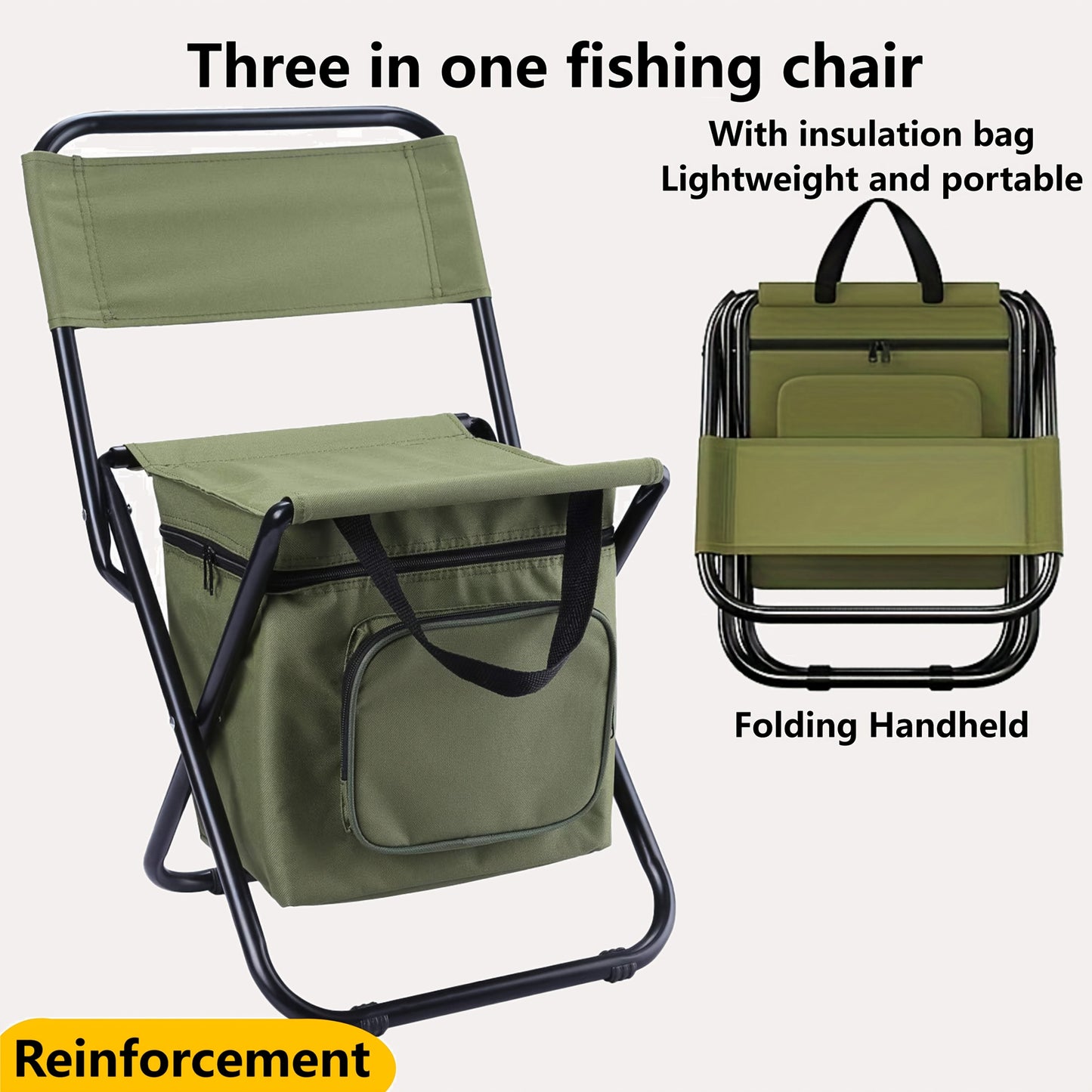 Folding Fishing Chair Ultra-Light with Cooler Bag
