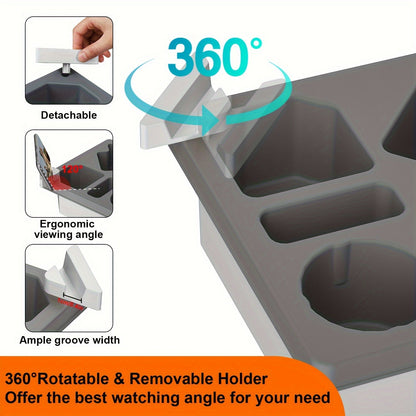 Silicone Sofa Caddy Tray with Cup & Phone Holder