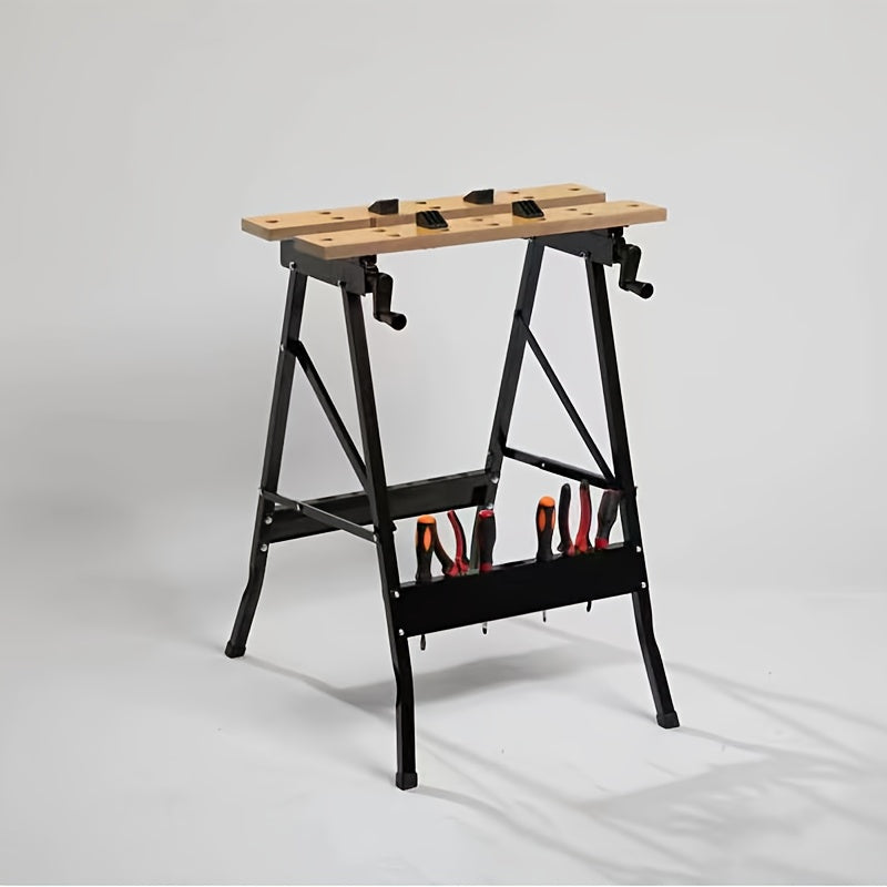 Folding Woodworking Workbench Tool Table with Storage