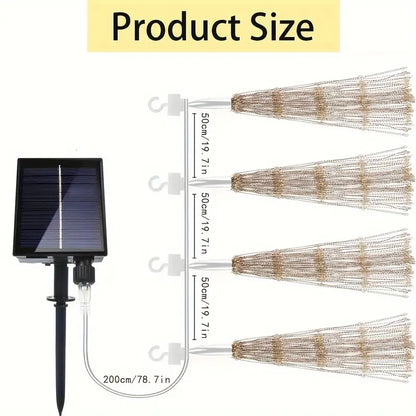 Glistening Christmas: 4-Pack Hanging Solar Firework Lights