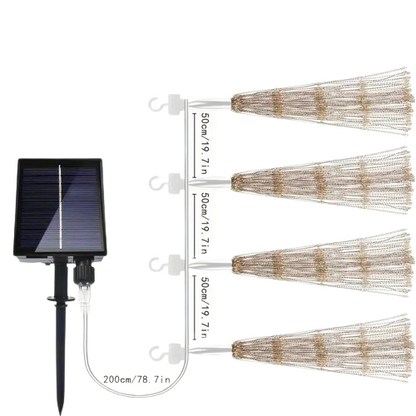 Glistening Christmas: 4-Pack Hanging Solar Firework Lights