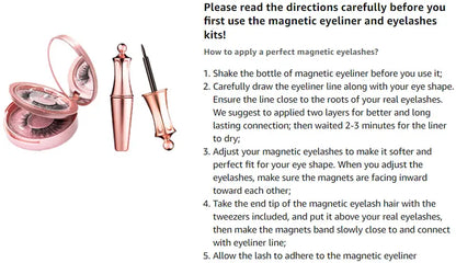 5 Pairs Magnetic Eyelashes And Eyeliner Kit Reusable 3D Magnetic False Lashes Extension No Glue Needed
