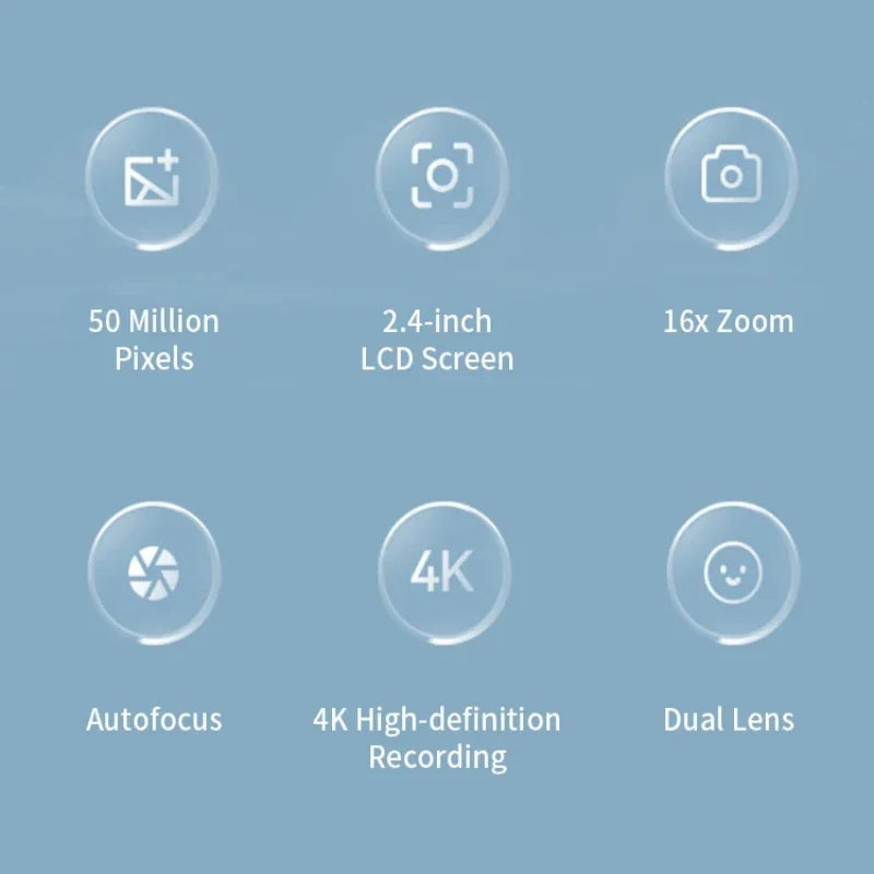 50MP 4K Digital Camera HD Selfie Travel Camera