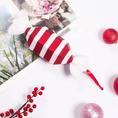 4PCS Large Red Candy Cane Christmas Ball Ornaments