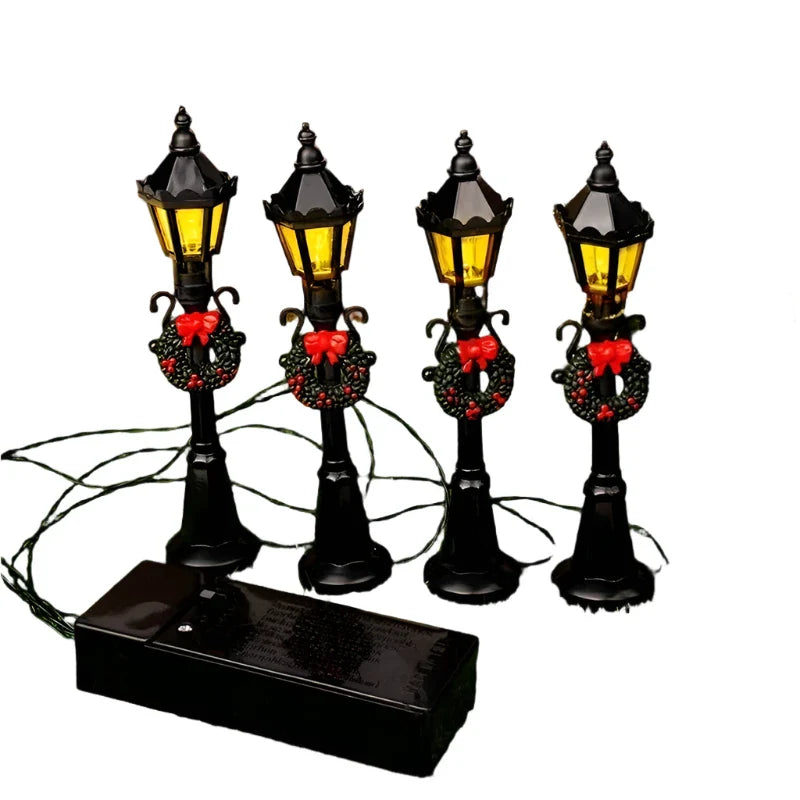 Mini Christmas Street Light Models Set (4 Pcs)