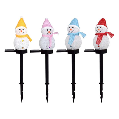Snowman Solar Christmas Lights Outdoor Lawn Decorations