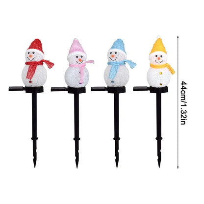 Snowman Solar Christmas Lights Outdoor Lawn Decorations