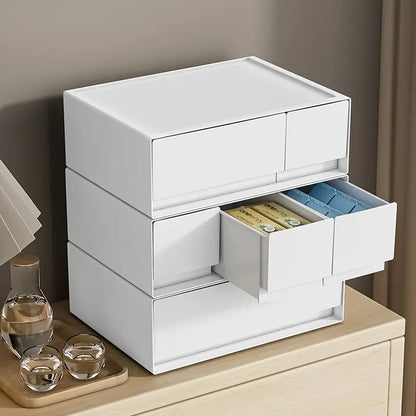 Stackable Bedroom Bedside Drawer Organizer - White (1pc)