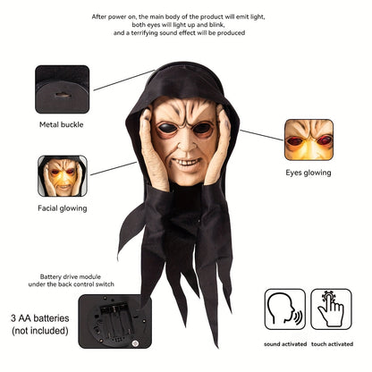 Witch Hanging Decoration Glowing Eyes