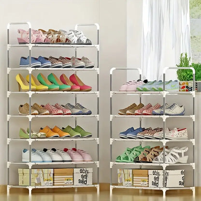The Multi-Layer Free Standing Shoe Rack brings organization to your shoe chaos