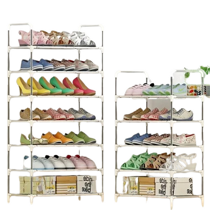 The Multi-Layer Free Standing Shoe Rack brings organization to your shoe chaos