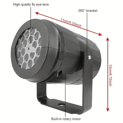 360° Rotating LED Snowflake Projector Night Light