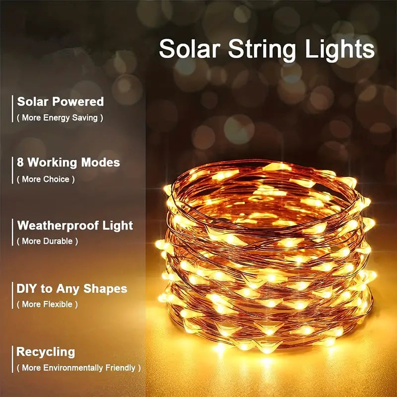 Create Magical Outdoor Ambiance with 33.53m 300LED Solar Fairy Lights | Waterproof Festoon Lamp