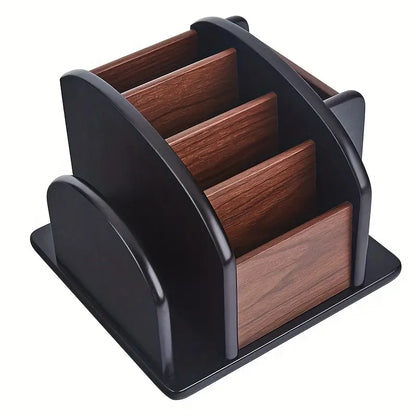 Elegant Wooden Desktop Organizer - Stylish Storage Solution for Office Essentials