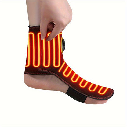 USB Heated Ankle Brace with Massage Function - Black