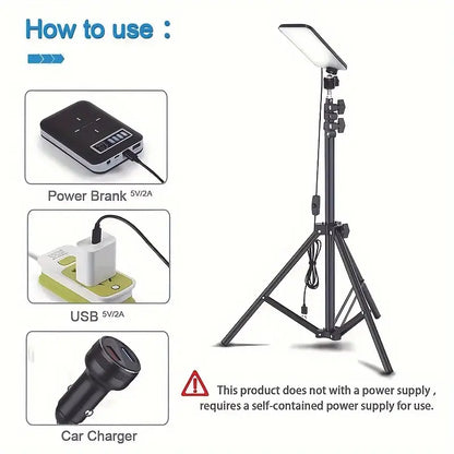 Black Matte Portable Outdoor Camping Lamp with USB Charging