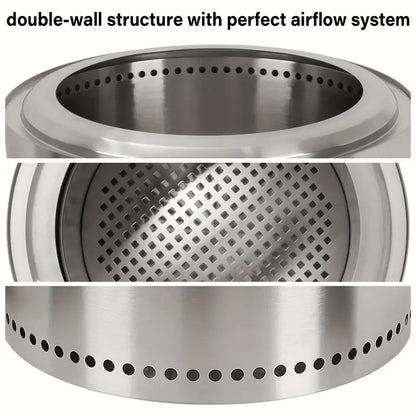 Stainless Steel Smokeless Fire Pit - Enhance Your Outdoor Ambiance