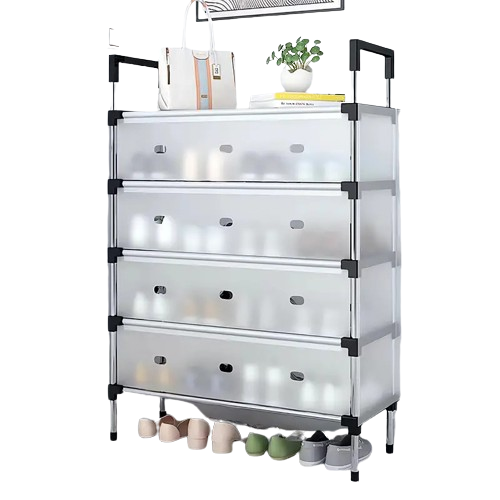 Say goodbye to dusty shoes with this convenient dustproof storage shelf