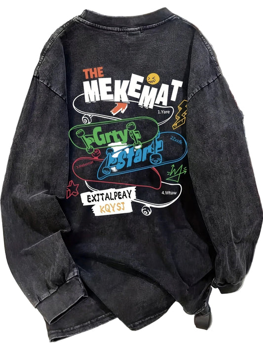 Men's Heavyweight Printed Long Sleeve T-Shirt