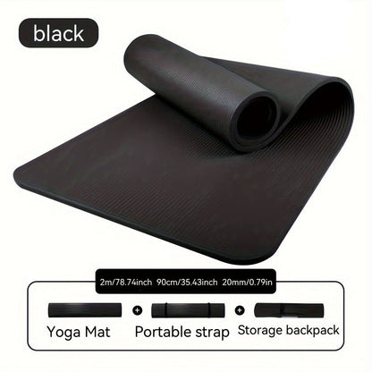 Extra-Large, Thick Non-Slip Yoga Mat High-Grip 20mm Honeycomb Foam(Black)