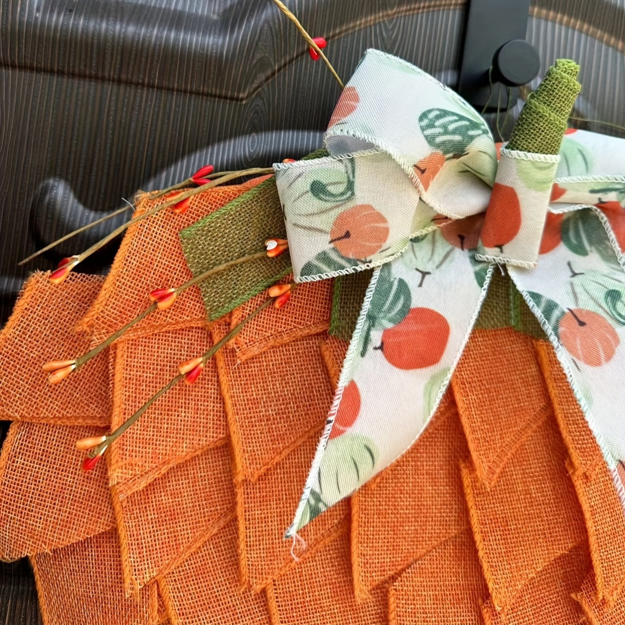 Halloween Pumpkin Wreath Door Decoration