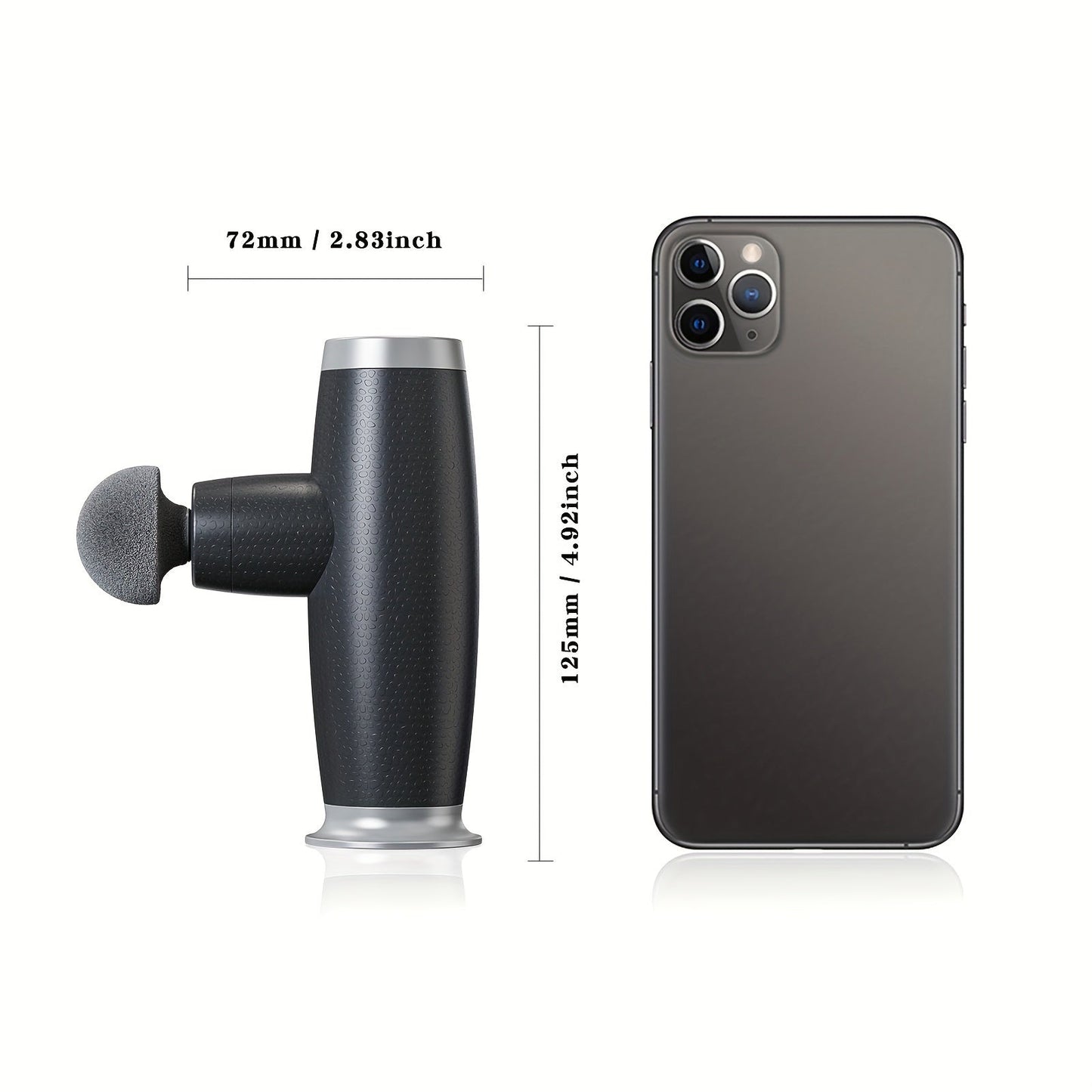 Electric Mini Massage Gun – Portable Deep Tissue Massager for Back and Neck(Black)