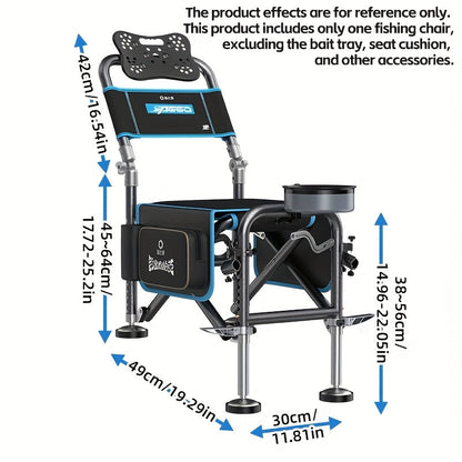 Portable Fishing Chair Adjustable Foldable Black Iron