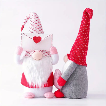 Valentine's Day Gnome Plush Doll Decorations - Set of 2