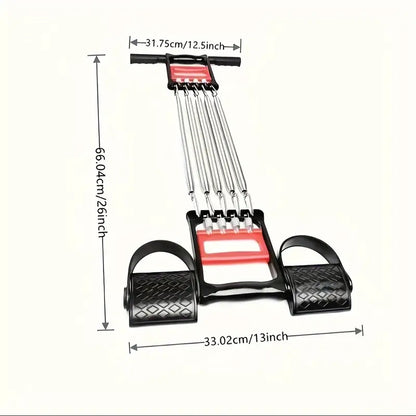 1pc Multifunctional Spring Pedal Puller - Adjustable Fitness Tensioner(Black)