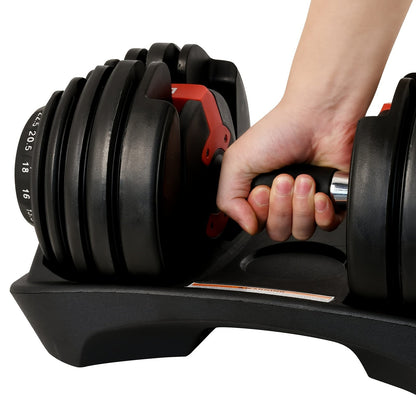 Adjustable Dumbbell 24KG with Anti-Slip Metal Handle(Black)