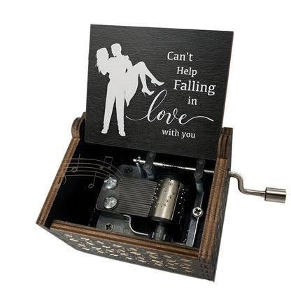 Wooden Music Box for Lovers Engraved Message