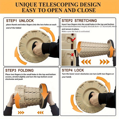 12-Level Folding Stool with PU Cushion Seat
