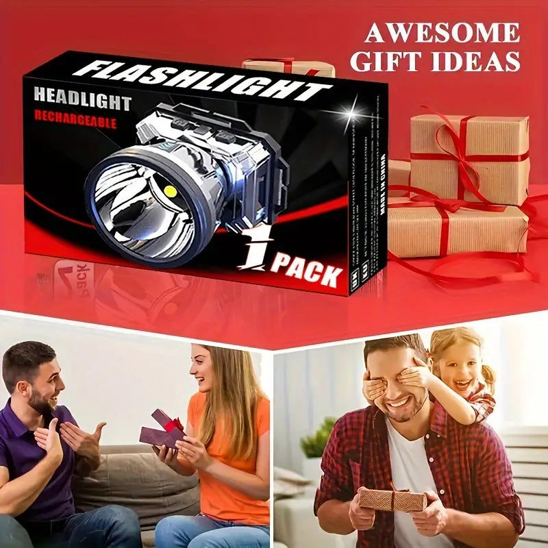 Super Bright USB Rechargeable Camping Headlight