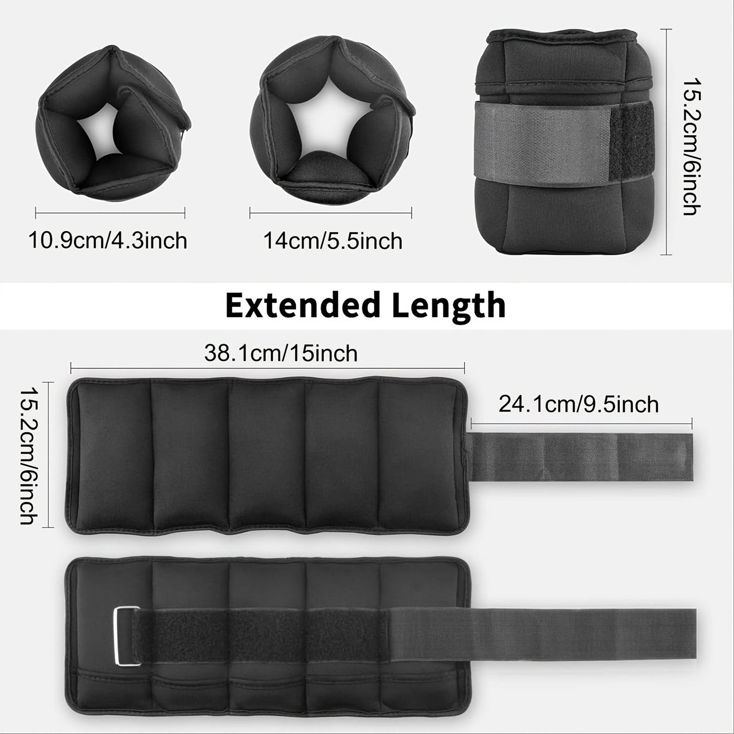 Ankle Adjustable Wrist Weights Set (10lbs)