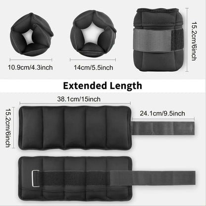Ankle Adjustable Wrist Weights Set (10lbs)