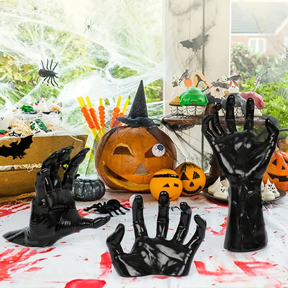 3-Pack Devil Hand Candle Holders with LED Tealights - Wall Decor