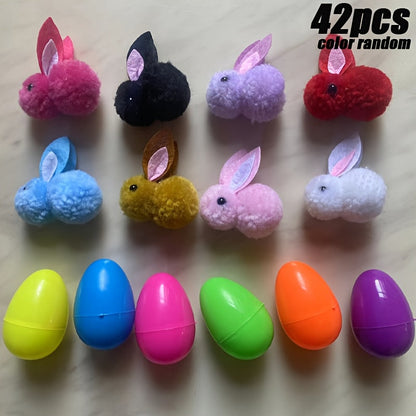 42pcs Colorful Easter Eggs with Stuffed Bunny Animals