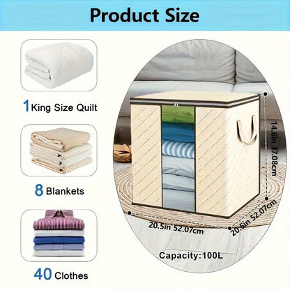 Large Foldable Storage Bins with Handles (3-Pack)