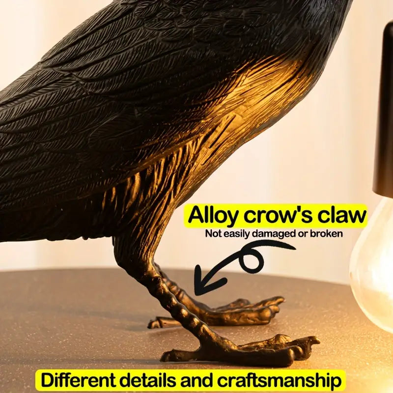 1pc Gothic LED USB Crow Lamp - With Antique Metal Claw