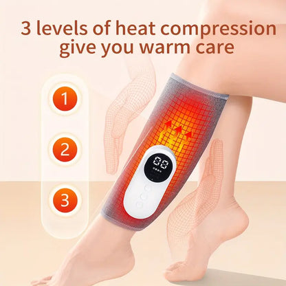 Electric Leg Massager - Cordless Calf Air Compression Massager with Heat