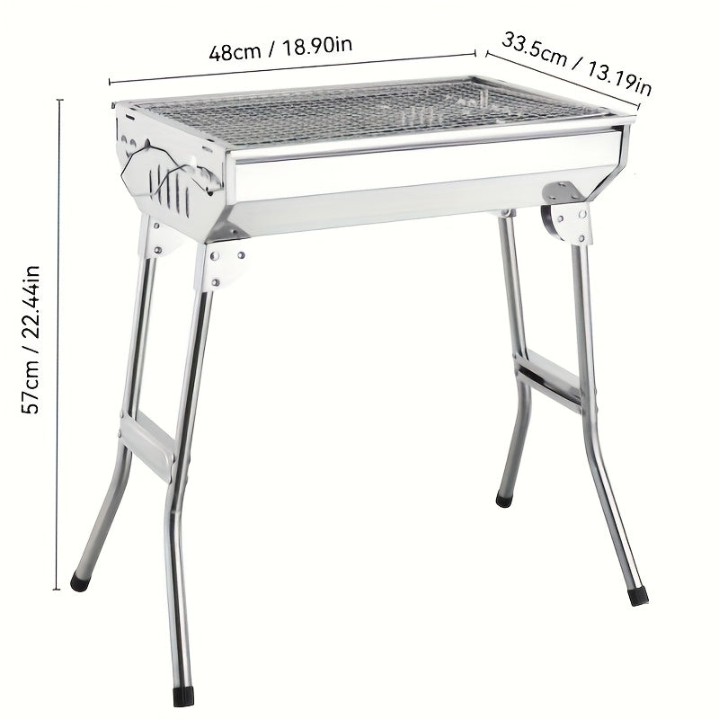 Portable Foldable Stainless Steel Grill for Outdoor Use
