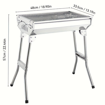 Portable Foldable Stainless Steel Grill for Outdoor Use