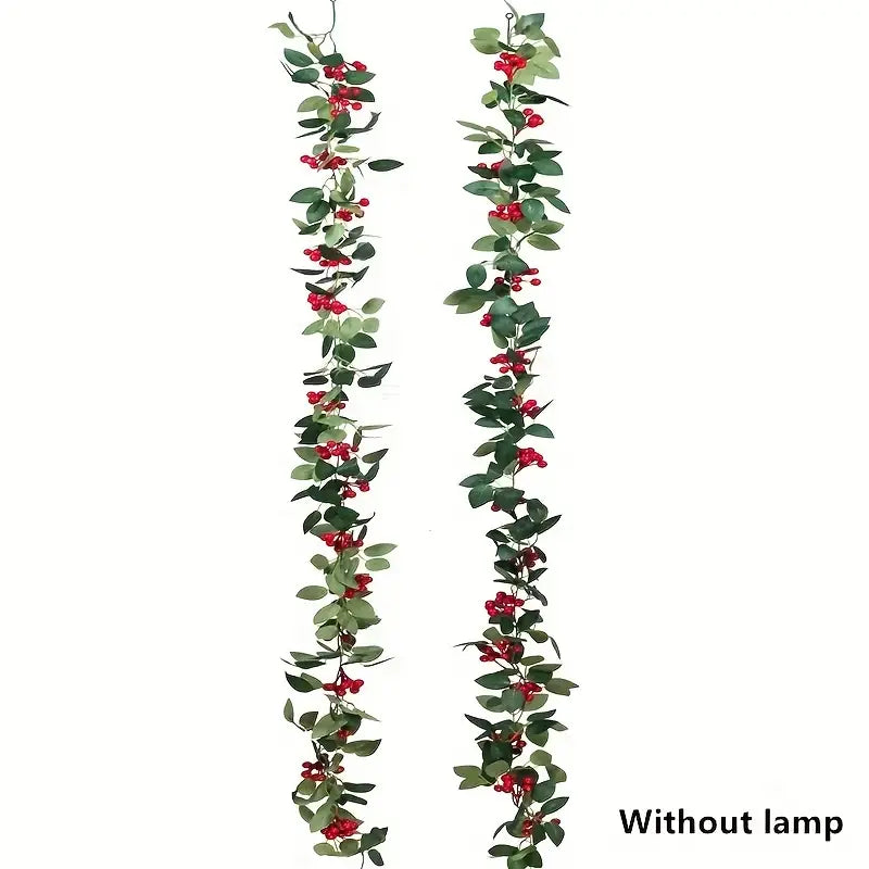 2Pcs Red Berry Christmas Garland