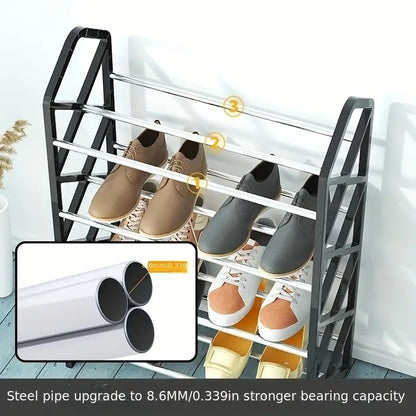Elegance meets organization with this innovative dustproof shoe rack