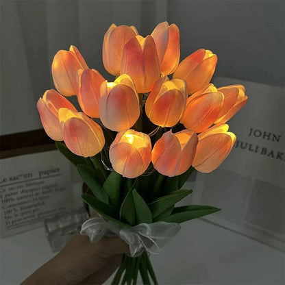 10pcs LED Tulip Artificial Flowers Bouquet for Home Decoration