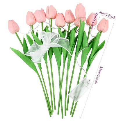 10pcs LED Tulip Artificial Flowers Bouquet for Home Decoration