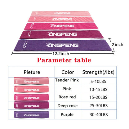 5 Braided Resistance Bands Set for Glutes & Legs