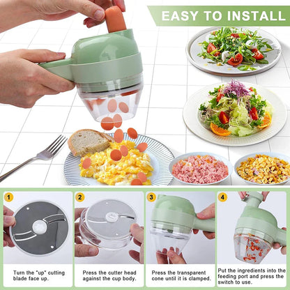 5-in-1 Electric Vegetable Cutter Set – Rechargeable